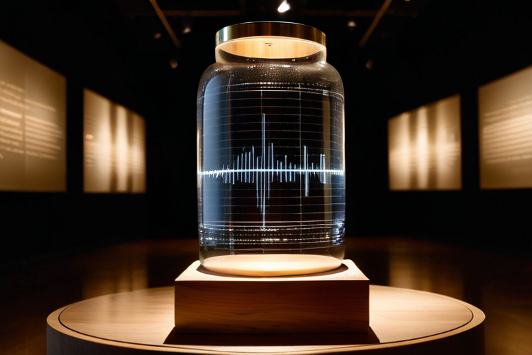 Espace d’exposition avec visualisations audio