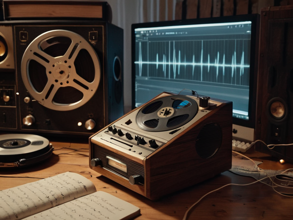 Magnétophone d’archive et interface de transcription